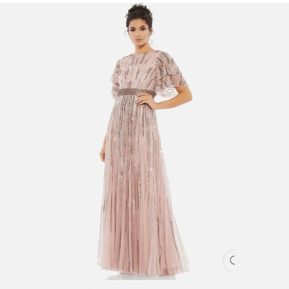 MacDuggal Cap Sleeve Gown in Vintage Rose Size 10 - 12 NWTs